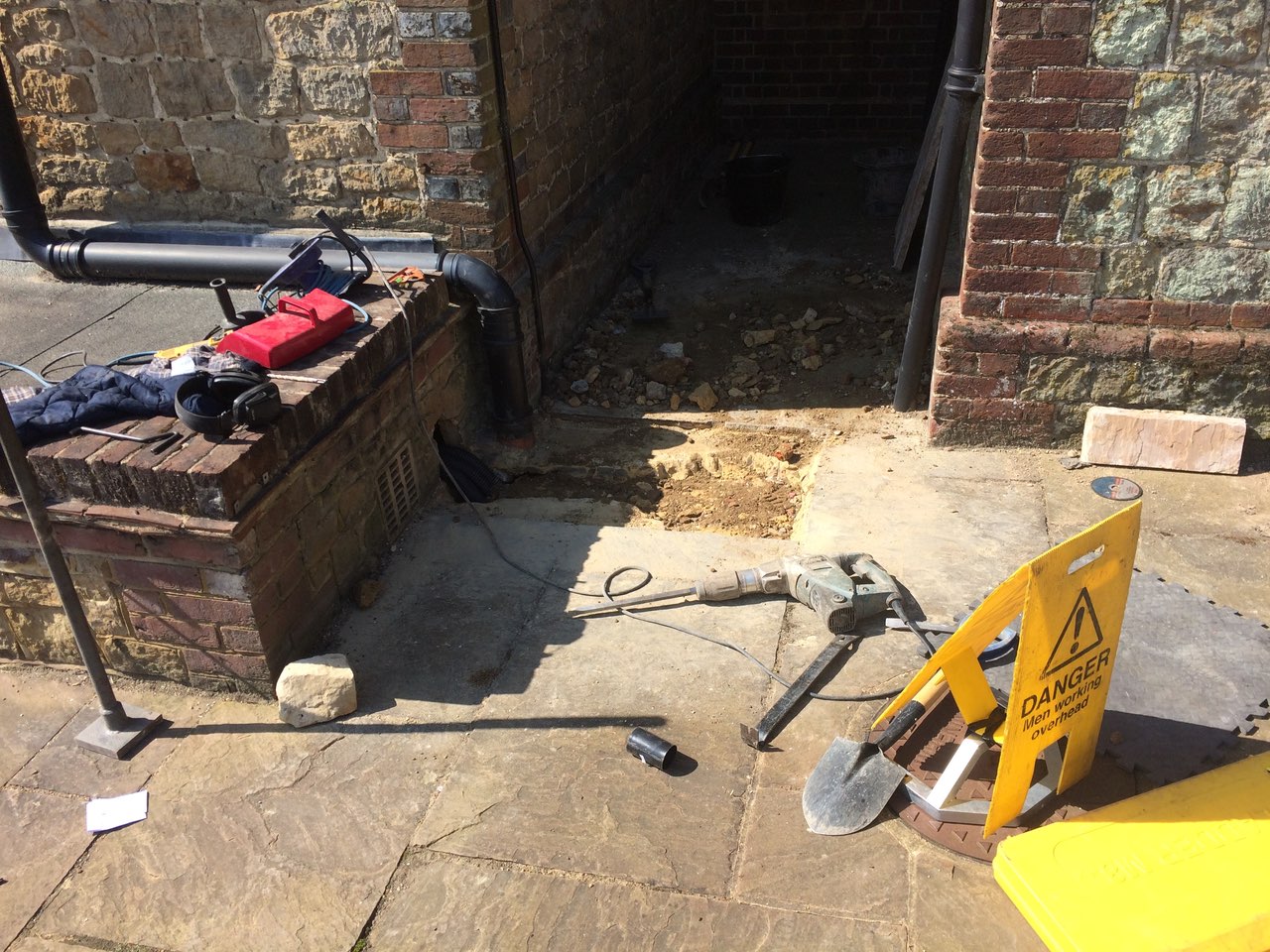  Re-routing cables under slab 